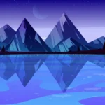 Pixel Creation of Nighttime in mountains