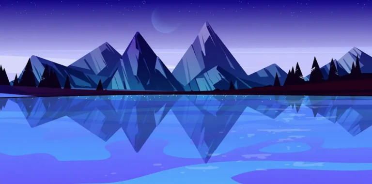 Pixel Creation of Nighttime in mountains